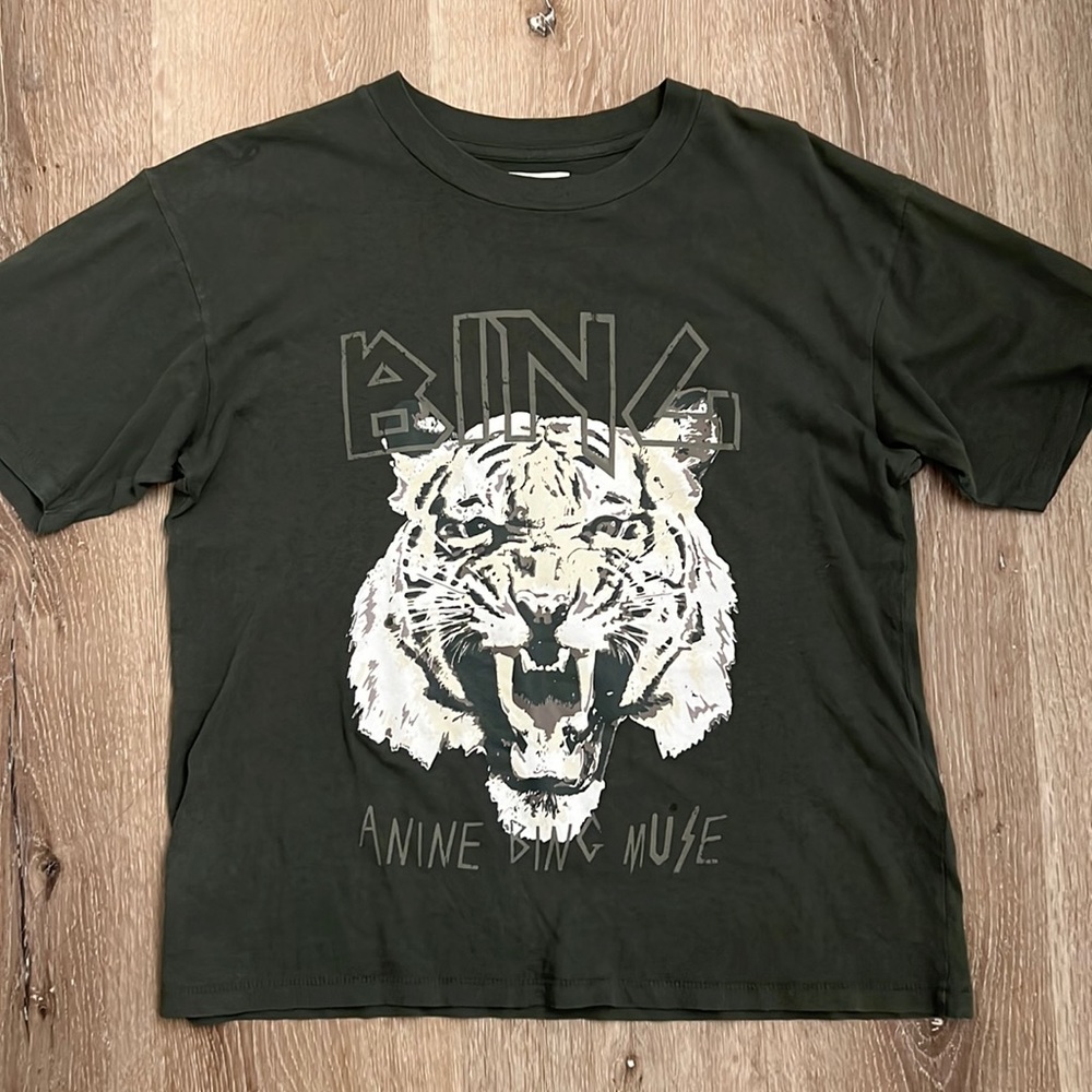 SOLD! Anine bing tiger shirt forest green